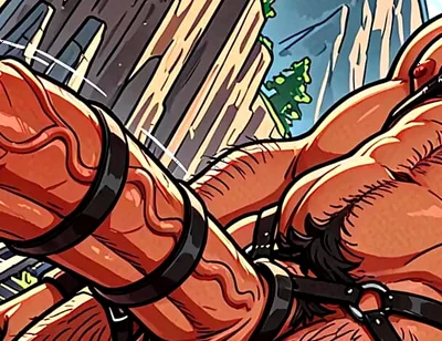 Sexy Harness Fetish Hunks with Monster Dongs
