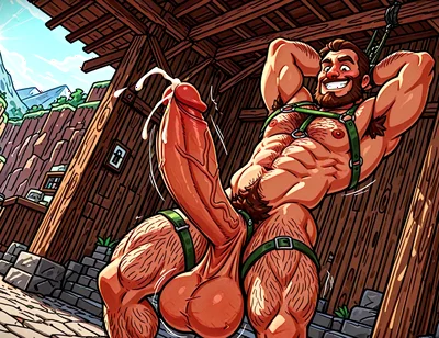 Sexy Harness Fetish Hunks with Monster Dongs