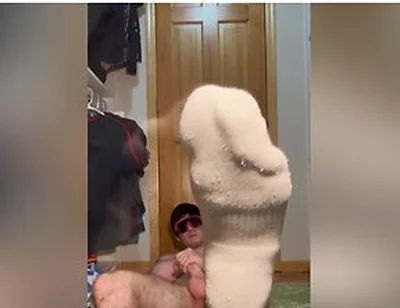 White Socks Jock Jerk Finger