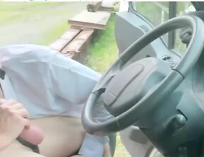 Masked Cock Sucker In Suit Blows My Big Dick In My Truck With The Door Wide Open
