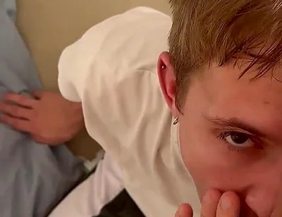 Cute Guy Sucks a Big Cock and Then Accepts, Fucked and Cumshot