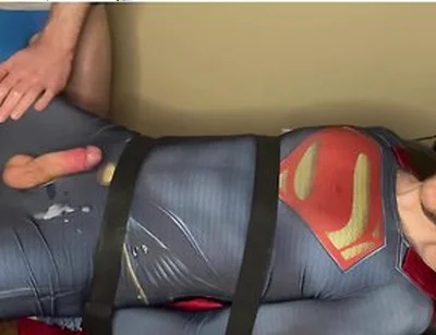 Tied Superman Cumshot Twink