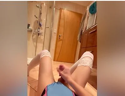 Huge Cumshot From A Femboy