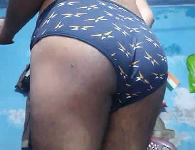 Horny Indian Femboy Wearing His Step Sister's Bra and Panties