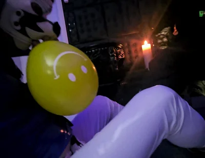 Playing Puppies Sneakers, Smelly Socks, Feets and the Yellow Balloon