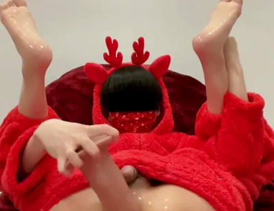 Merry Christmas! Big Dick Toy, Fuck Asshole, Squirt Water.