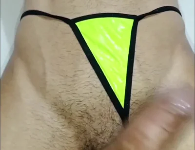Big and Veiny Cock in Panty, Intense Masturbation, Gay Vergon, First Shot