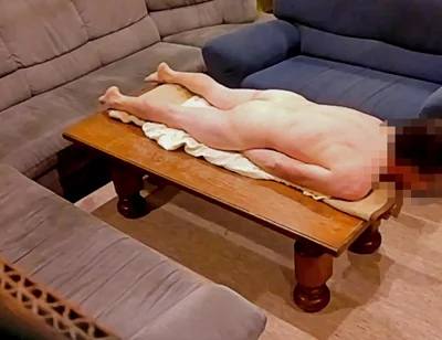 Hump Masturbation with Undressing on a Show Stage
