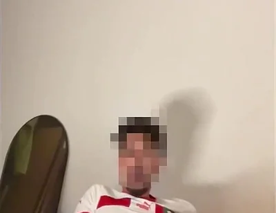 Arab Football Player Jerks off His Fat Cock and Asks for Feet and Socks Worship