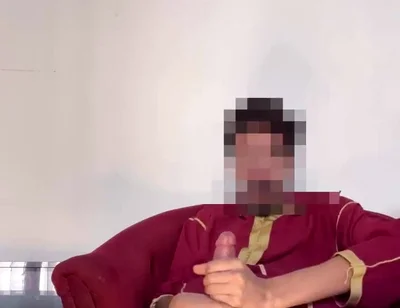 Arab Muslim Man Jerks off Fat Cock After Prayer