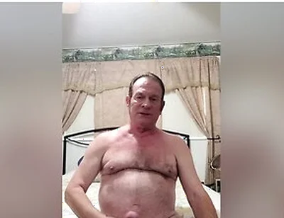 Old Man Stroking In Bed