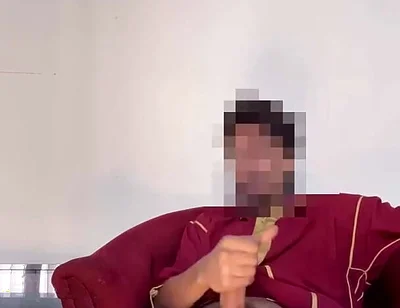 Arab Muslim Man Jerks off Fat Cock After Prayer