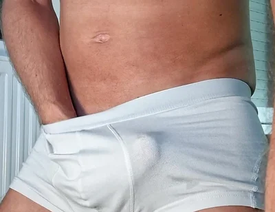 I Masturbate in My White Boxers and Take Out My Big Cock