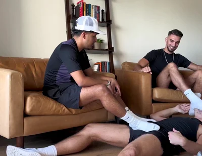 Master boys dirty socks licking