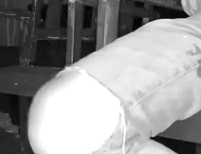 Amateur Boy Caught on Night Vision Cam Peeing Himself Sitting at the Garden Table (he Totally Wets His Pants) )