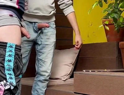 2 Boys Try to Piss in a Glass (one of Them Starts to Get Hard)