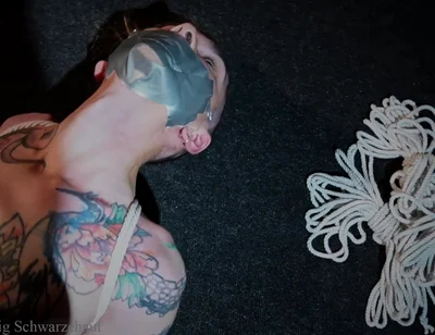 Nicky Tape Gagged and Rope Bondage