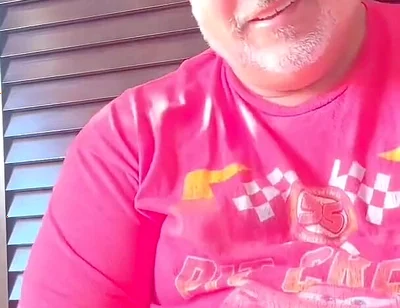 Big Belly on Belgium Grandfather Has Huge Mushroom Head and Has Large Sprays of Juice