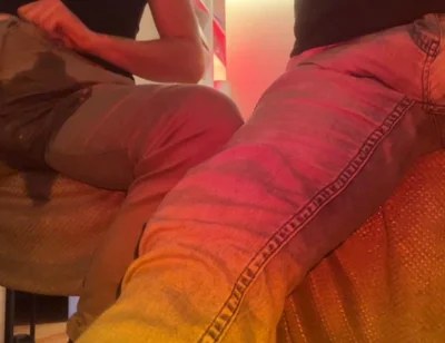 2 Amateur Flatmates Guys Wetting Their Pants on Cam for a Follower