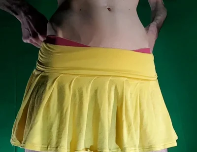 Yellow Skirt with Yellow Shorts. the Free Cut.