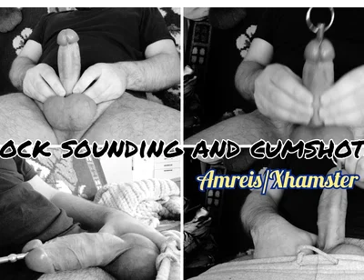 Cock Sounding. Powerful Orgasm and Sperm on the Balls.