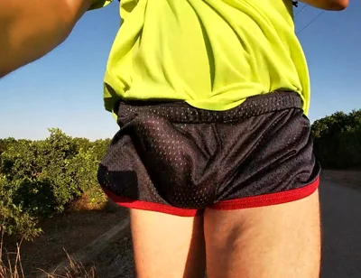 Tight Shiny Sport Shorts Bulging Routine (freeballing Outdoors)
