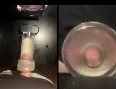 Pissing in a Fleshlight Helped by a Friend POV
