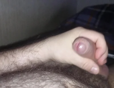 Masturbating on Bed and Huge Cumshot to My Hairy Belly