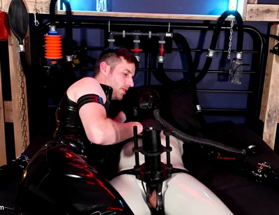 Training the Rubber Gimp in Orgasm Control Pt 3 (4k)