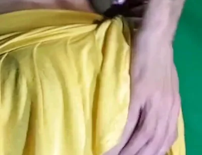 Pale Yellow Thong Under Yellow Skirt