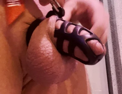 Puppy Shows Locking His Cock in Chastity After Loosing a Challenge