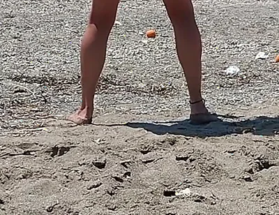 Naked on the Beach Enjoying