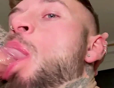 Sloppy Blowjob on Thick Uncut Cock