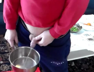 John Is Pissing Into a Kitchenpot