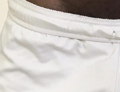 I Am Just Exercising Home in My White Box Shorts Commando of Course