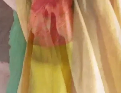 Red Lacy Panties Under Yellow Skirt