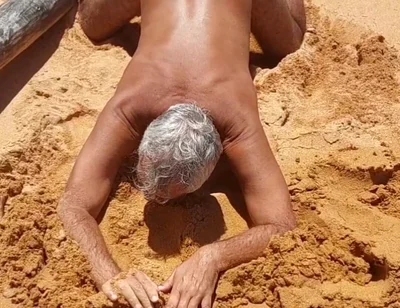 Ladysilva Doing Stritease on the Beach Showing off Her Hot Tanned Ass