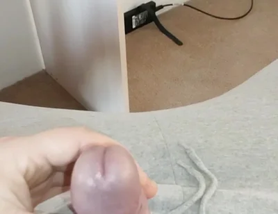 When I'm Home Alone - Jerking off My Shaved Dick Ended in an Orgasm on a Gaming Chair