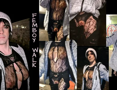 Femboy - My First Walk as a Ladyboy with Breasts and a Vagina