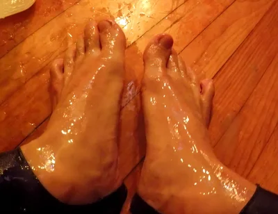 Masked Sissy in Leotard Cums and Piss on Feet