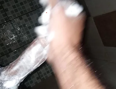 Breast Pump Boy2 Takes His Time in the Shower with a While Waiting Outside the Bathroom