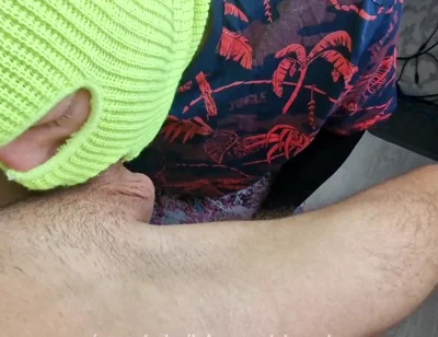A Man in a Skirt Sucks My Huge Dick, Eat My Cum Man!