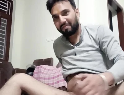 Indian man masturbation in the bathroom