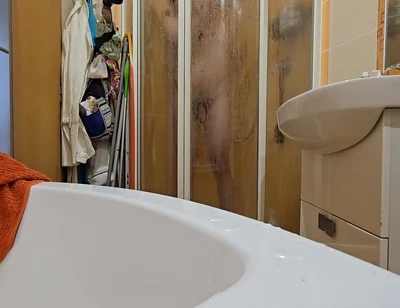 Hairy Guy Taking a Shower at His Female Friend’s Place