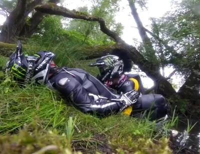 Mud hole dainese biker blowjob cum