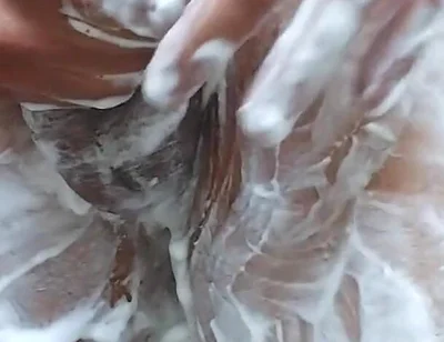 Standing Shaving in Bathroom and Cumshot