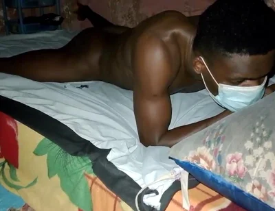 African Black Guy Fucks His Bed