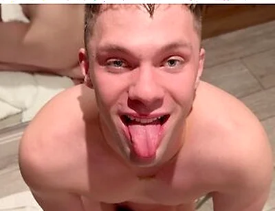 Boy55: 22yo Caged Cocksucker Luca Jaxxson (quickie)