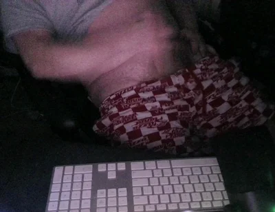 Night Time Masturbation Tease at My Computer with the Webcam on and the Night Time Ready for Action