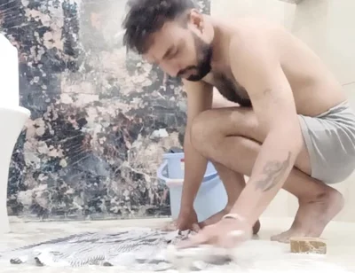 Indian Stepfather Stepdaddy Enjoy Shower